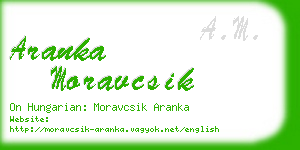 aranka moravcsik business card